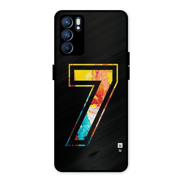Lucky Number Metal Back Case for Oppo Reno6 5G
