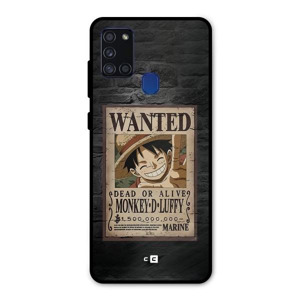 Luffy Wanted Metal Back Case for Galaxy A21s