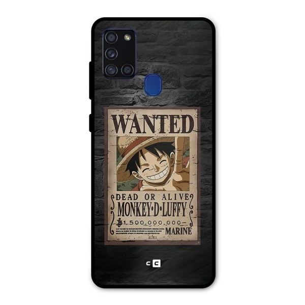 Luffy Wanted Metal Back Case for Galaxy A21s