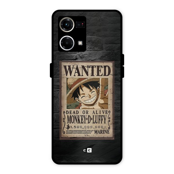 Luffy Wanted Metal Back Case for Oppo F21 Pro 4G
