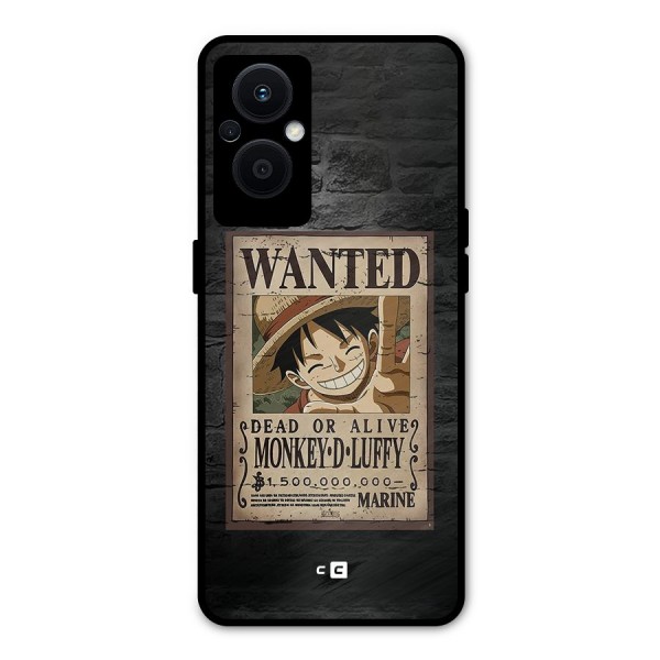 Luffy Wanted Metal Back Case for Oppo F21 Pro 5G