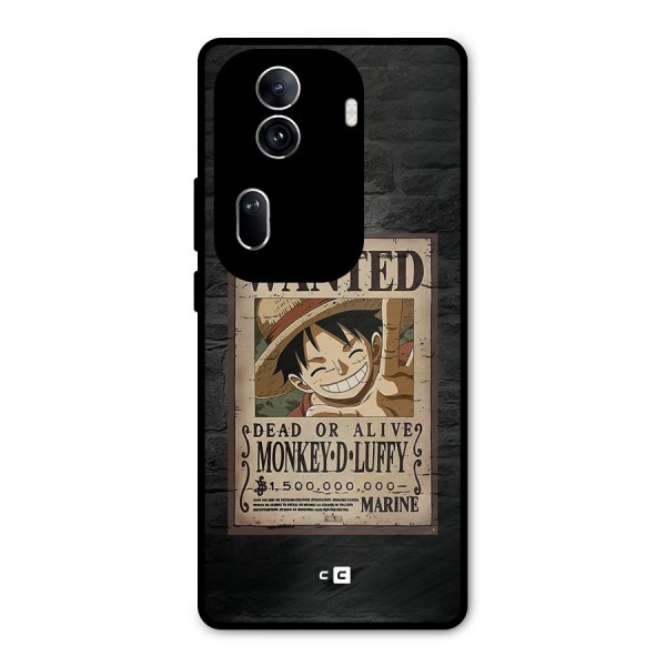 Luffy Wanted Metal Back Case for Oppo Reno11 Pro 5G