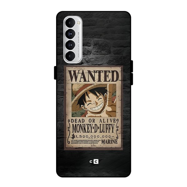 Luffy Wanted Metal Back Case for Oppo Reno4 Pro