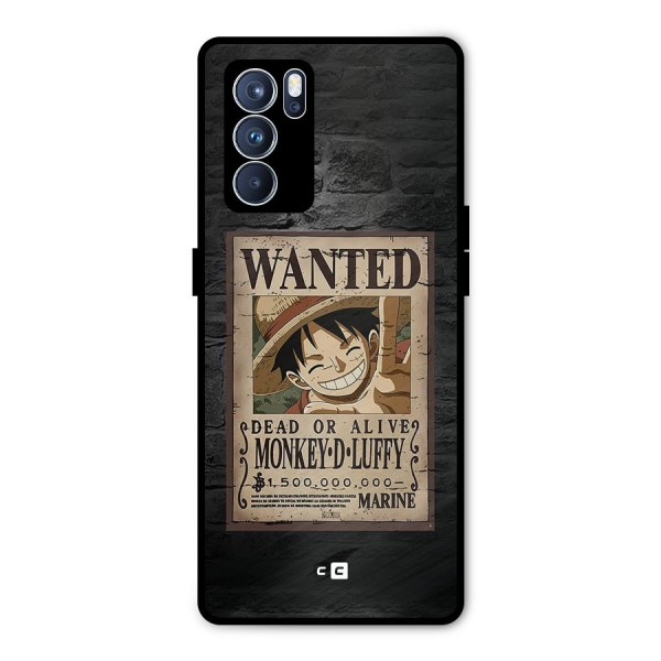 Luffy Wanted Metal Back Case for Oppo Reno6 Pro 5G