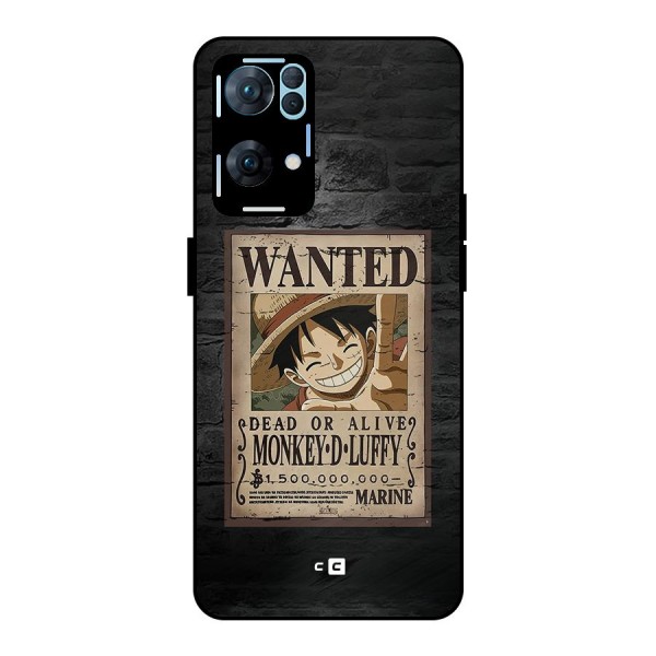 Luffy Wanted Metal Back Case for Oppo Reno7 Pro 5G