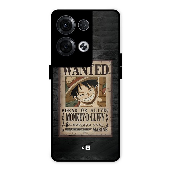 Luffy Wanted Metal Back Case for Oppo Reno8 Pro 5G