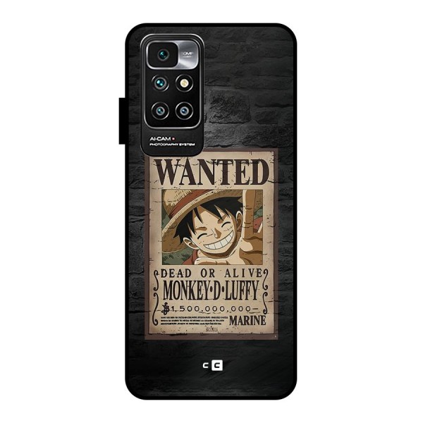 Luffy Wanted Metal Back Case for Redmi 10 Prime