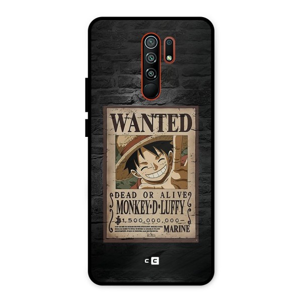 Luffy Wanted Metal Back Case for Redmi 9 Prime