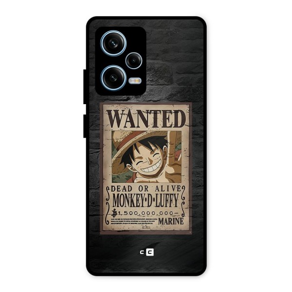 Luffy Wanted Metal Back Case for Redmi Note 12 Pro