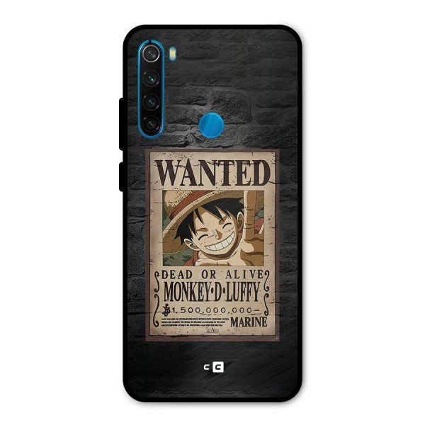 Luffy Wanted Metal Back Case for Redmi Note 8