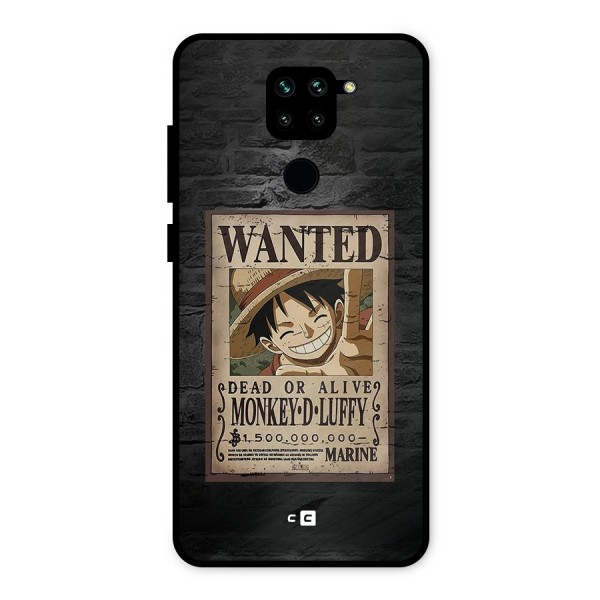 Luffy Wanted Metal Back Case for Redmi Note 9