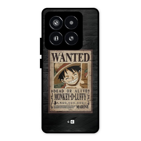 Luffy Wanted Metal Back Case for Xiaomi 14 Pro
