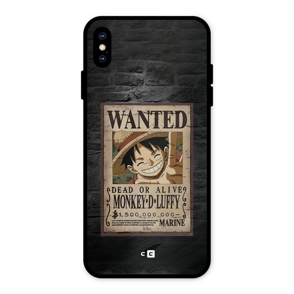 Luffy Wanted Metal Back Case for iPhone XS Max