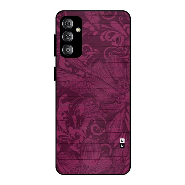 Magenta Floral Pattern Metal Back Case for Galaxy F23