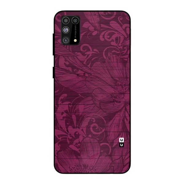 Magenta Floral Pattern Metal Back Case for Galaxy F41
