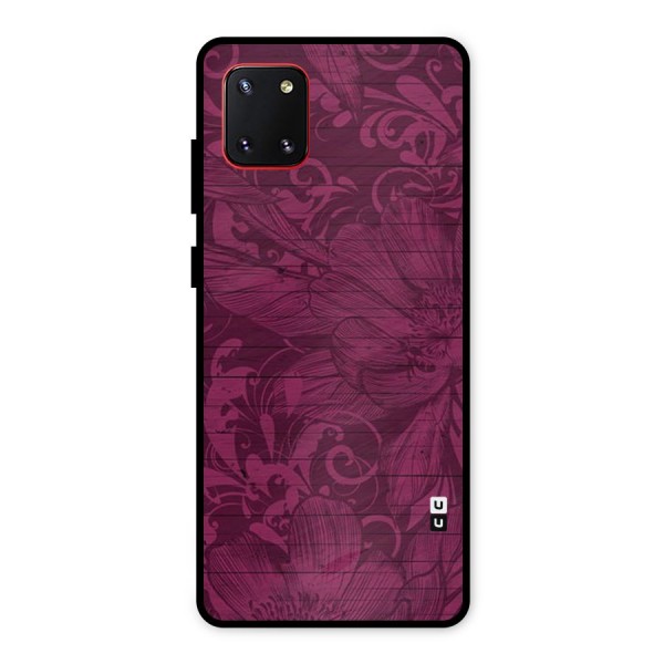 Magenta Floral Pattern Metal Back Case for Galaxy Note 10 Lite