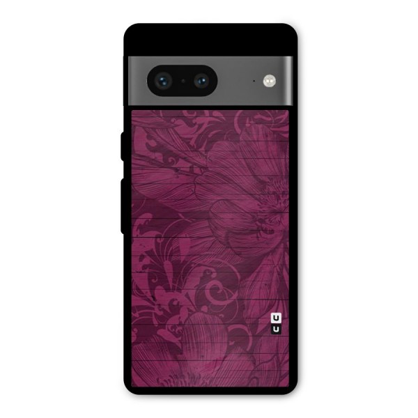 Magenta Floral Pattern Metal Back Case for Google Pixel 7