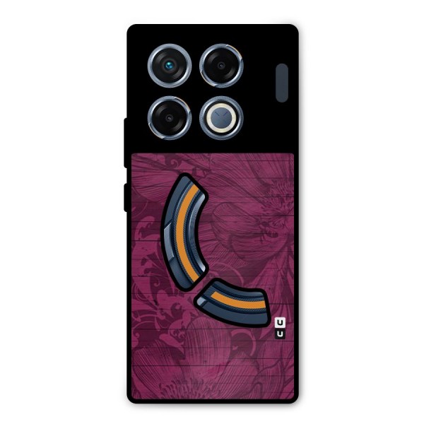 Magenta Floral Pattern Metal Back Case for Infinix GT 20 Pro