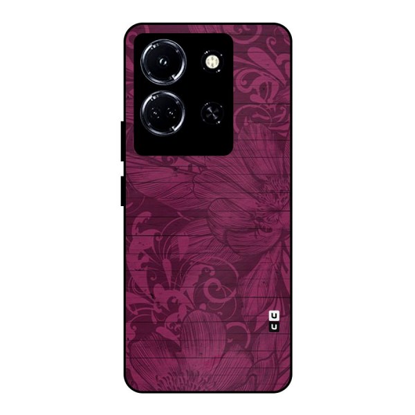 Magenta Floral Pattern Metal Back Case for Infinix Note 30 5G