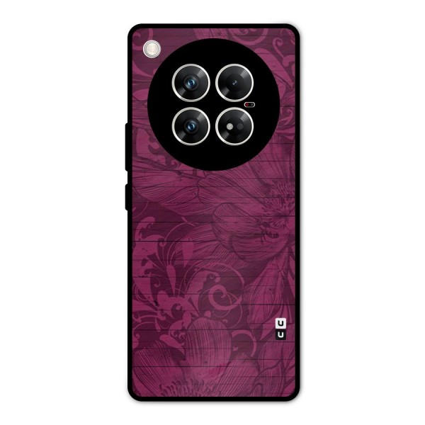 Magenta Floral Pattern Metal Back Case for Infinix Zero 40 5G