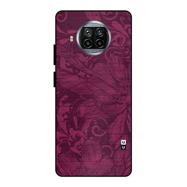 Magenta Floral Pattern Metal Back Case for Mi 10i