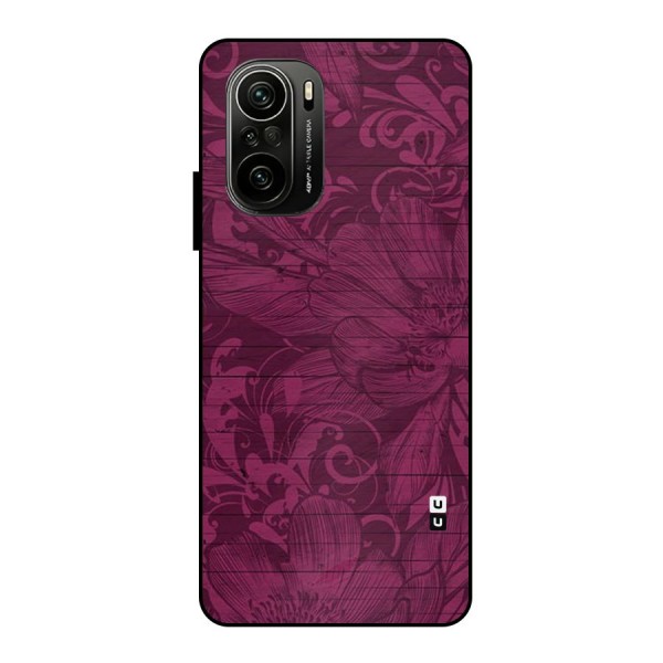 Magenta Floral Pattern Metal Back Case for Mi 11X Pro