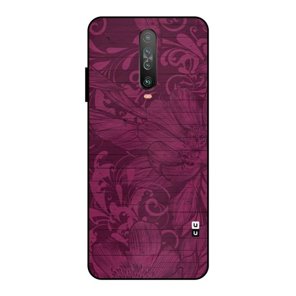 Magenta Floral Pattern Metal Back Case for Poco X2