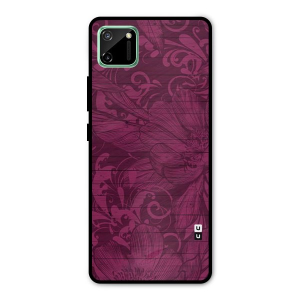 Magenta Floral Pattern Metal Back Case for Realme C11