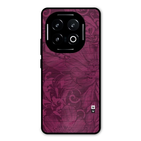 Magenta Floral Pattern Metal Back Case for iQOO 13