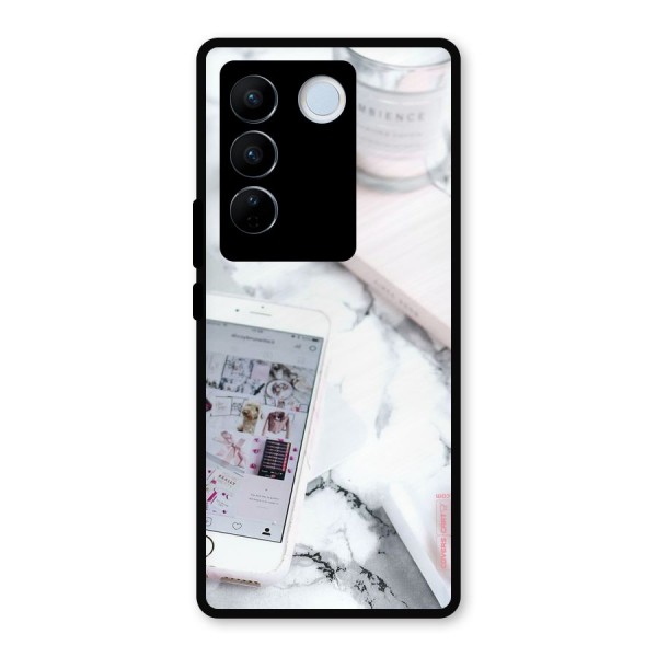 Make Up And Phone Metal Back Case for Vivo V27 Pro