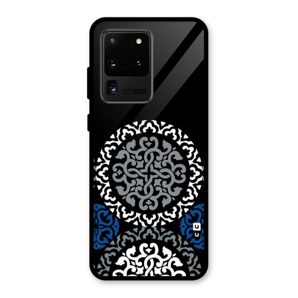 Mandala Circle Pattern Glass Back Case for Galaxy S20 Ultra