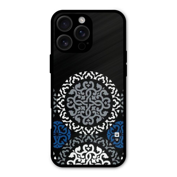 Mandala Circle Pattern Metal Back Case for iPhone 16 Pro Max