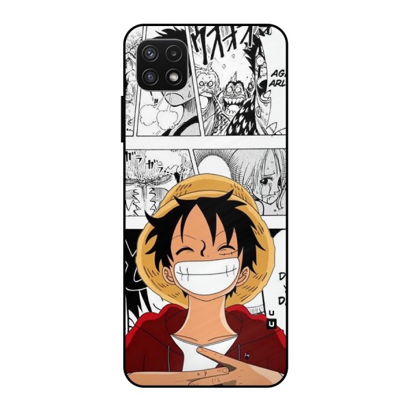 Manga Style Luffy Metal Back Case for Galaxy A22 5G