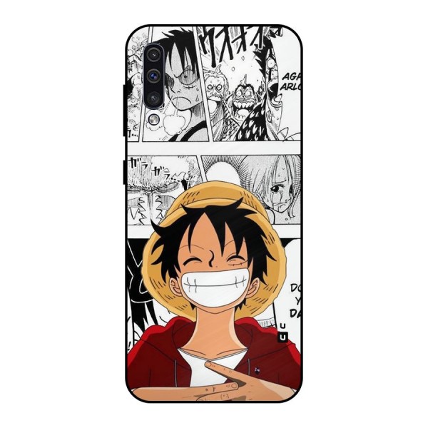Manga Style Luffy Metal Back Case for Galaxy A30s