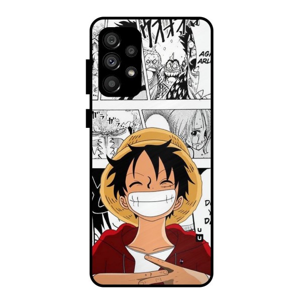 Manga Style Luffy Metal Back Case for Galaxy A73 5G
