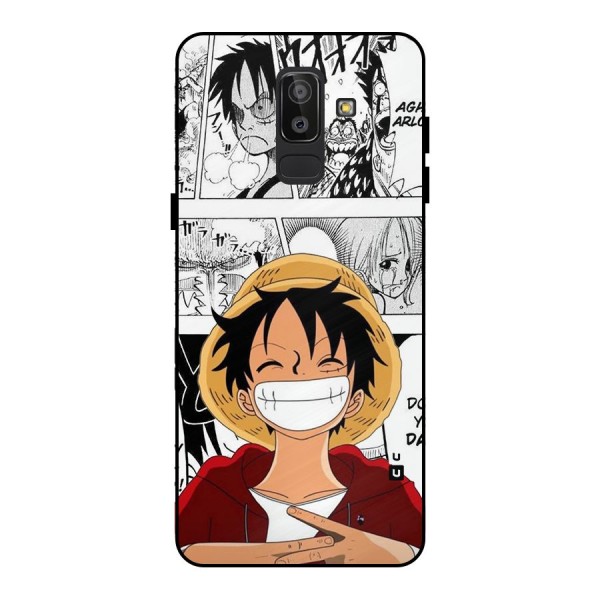 Manga Style Luffy Metal Back Case for Galaxy J8