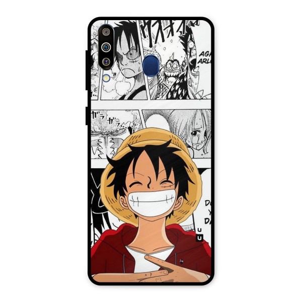 Manga Style Luffy Metal Back Case for Galaxy M30