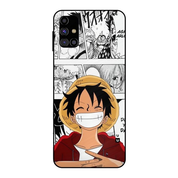 Manga Style Luffy Metal Back Case for Galaxy M31s