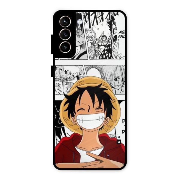 Manga Style Luffy Metal Back Case for Galaxy S21 Plus