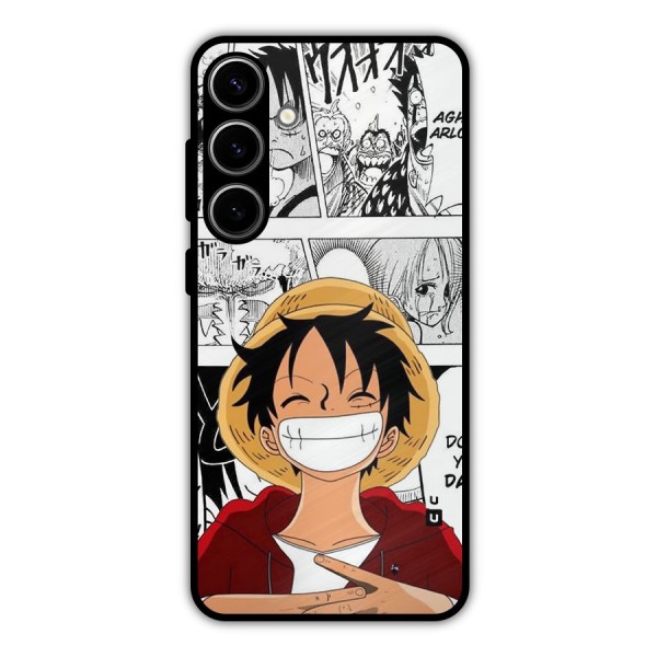 Manga Style Luffy Metal Back Case for Galaxy S24 Plus