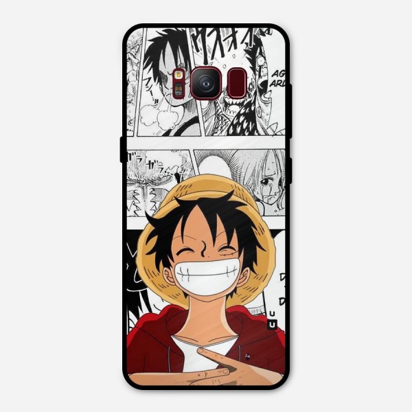 Manga Style Luffy Metal Back Case for Galaxy S8