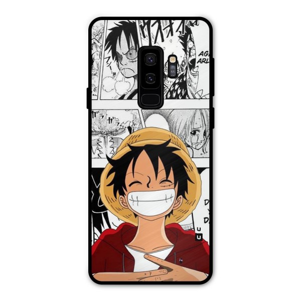 Manga Style Luffy Metal Back Case for Galaxy S9 Plus