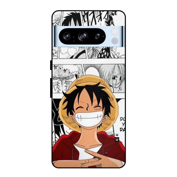 Manga Style Luffy Metal Back Case for Google Pixel 8 Pro