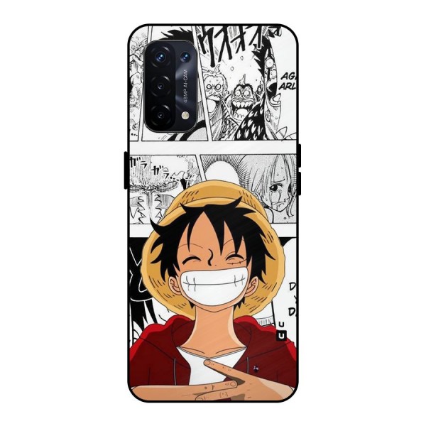 Manga Style Luffy Metal Back Case for Oppo A74 5G