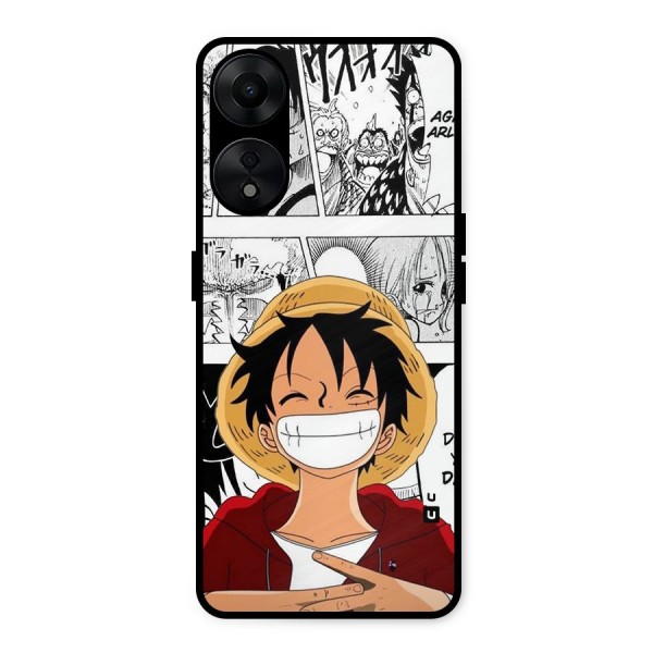 Manga Style Luffy Metal Back Case for Oppo A78 5G