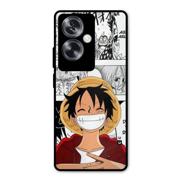 Manga Style Luffy Metal Back Case for Oppo A79 5G