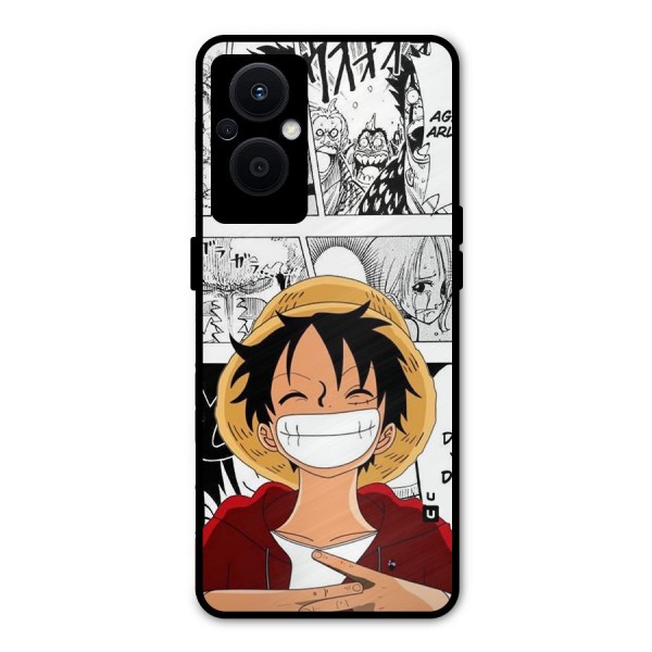 Manga Style Luffy Metal Back Case for Oppo F21 Pro 5G