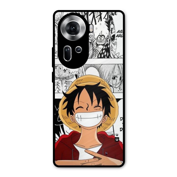 Manga Style Luffy Metal Back Case for Oppo Reno11 5G