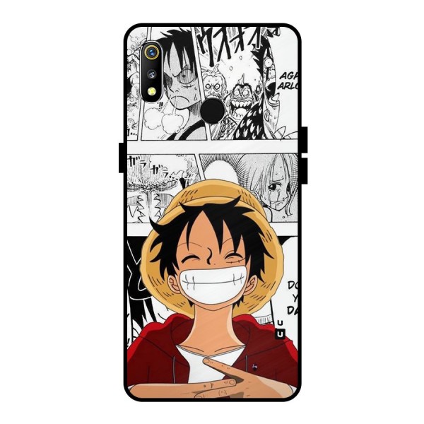 Manga Style Luffy Metal Back Case for Realme 3