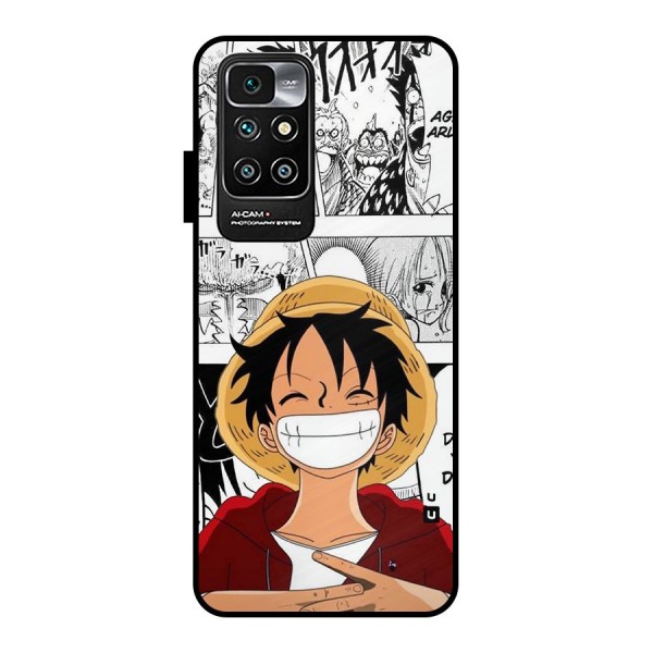 Manga Style Luffy Metal Back Case for Redmi 10 Prime
